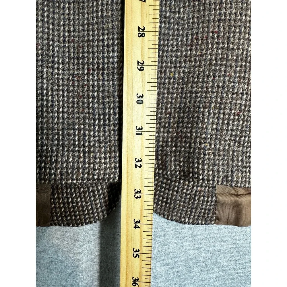 Vintage Arnie Tweed Blazer Mens 46XT Brown Houndstooth Woven Button Sport Coat